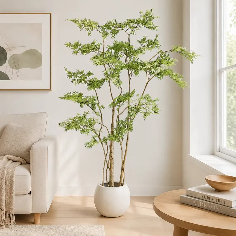 Dracaena Marginata - Lifelike Potted Artificial Japanese Maple Tree,