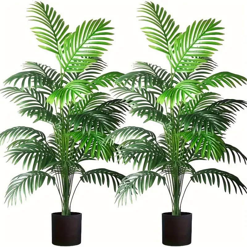 Monstera Adansonii - 24 Leaves Areca Palm Artificial Plants