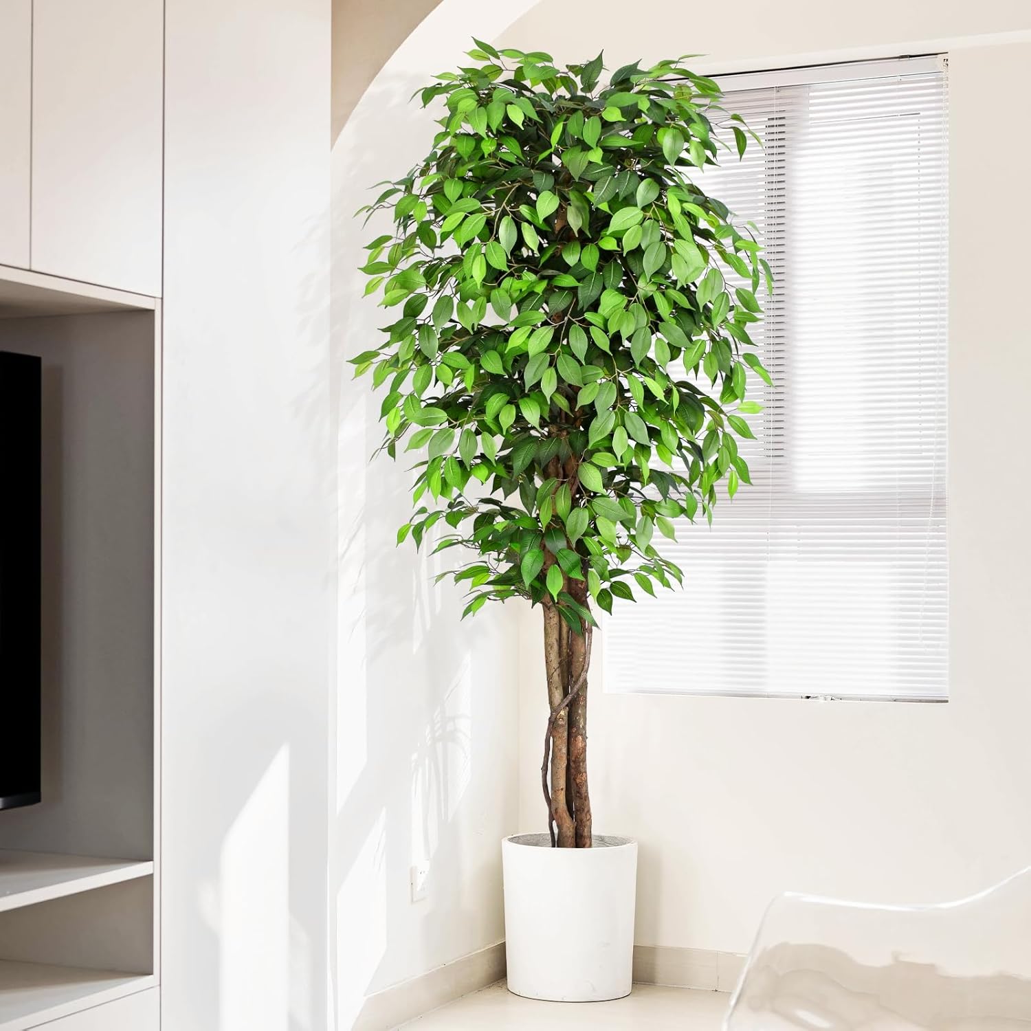 Lifelike Artificial Ficus Tree - Monstera Adansonii recension och pris