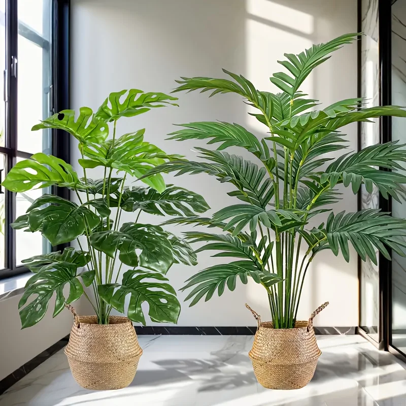 2pcs Green 24Leaves Artificial - Monstera Adansonii recension och pris