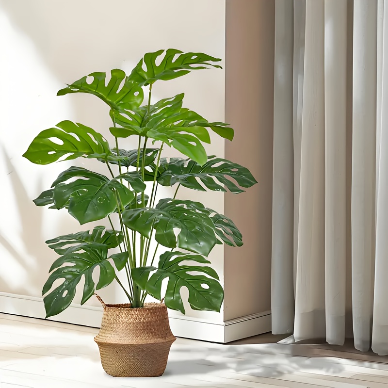 2pcs Green 24Leaves Artificial - Monstera Adansonii recension och pris