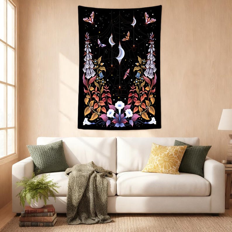 Gothic Spider Web Tapestry Cre - Spider Plant Hanging recension och pris