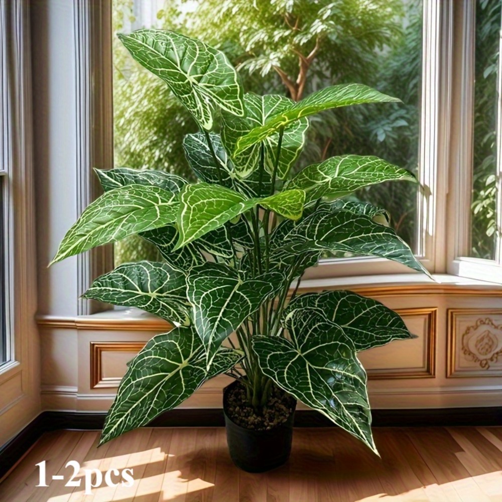 1PC 24 Leaves Artificial Green - Monstera Adansonii recension och pris